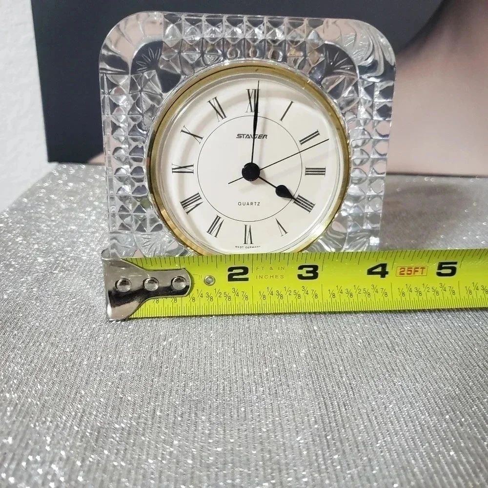 Vintage Staiger Germany- France 24% Lead Crystal Mantle Clock - Picture 5 of 5